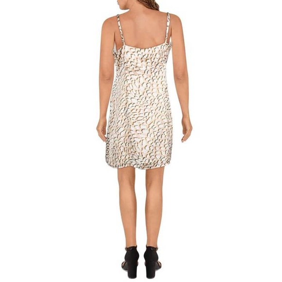 Le Lis Satin Pink Animal Print Daytime Mini Slip Dress - L NWT - Picture 2 of 2